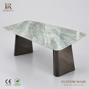 Muebles de Lujo Personalizados, Mesa de Comedor Elegante de Piedra Verde Claro, Mesa de Mármol Natural, Muebles de Piedra Premium para <span class=keywords><strong>Hotel</strong></span> y Hogar - Product Image 1