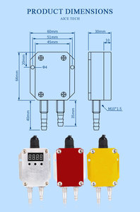 デジタル4-20ma空気およびガス差圧センサー0-200 Paマイクロ低圧トランスミッタ - Product Image 3