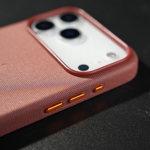 เคสโทรศัพท์มือถือ L163 Luxury Techwoven Fabric สำหรับ iPhone 15 16 17 Pro Max ฝาหลังพร้อมแม่เหล็ก - Product Image 3
