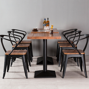 Tavolo e sedia rettangolare in metallo stile rurale Vintage industriale nuovo Design per caffè e mobili da ristorante - Product Image 2