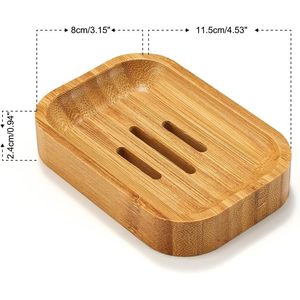 <b>Bamboo</b> <b>Soap</b> <b>Dish</b> Japanese Style Rectangular Drainable Wooden <b>Soap</b> Holder For Bathroom Home Hotel Toilet - Product Image 4