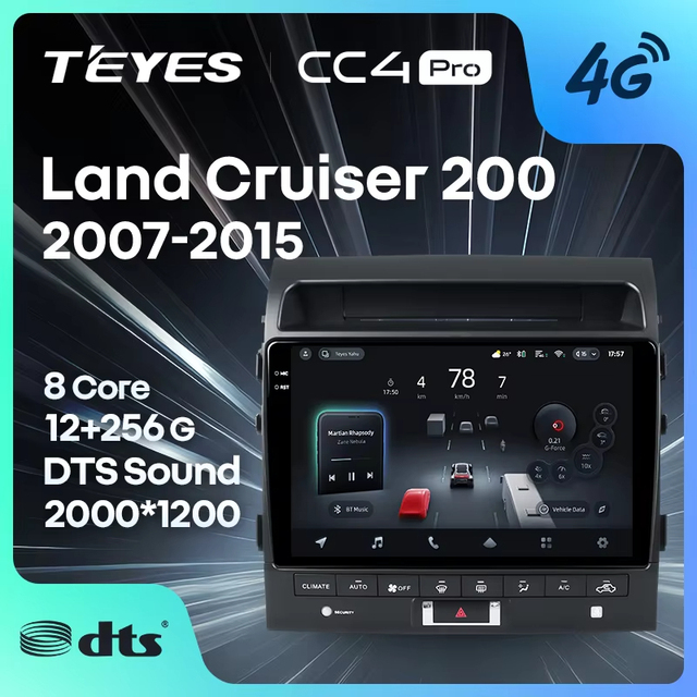 TEYES CC4 PRO For Toyota Land Cruiser 11 200 2007 - 2015 CarPlay Auto 2DIN Autoradio Car play Radio Multimedia Stereo