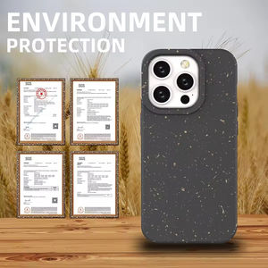 100% compostable paille de blé amical Bio dégradable <span class=keywords><strong>bandoulière</strong></span> ceinture téléphone antichoc étui pour <span class=keywords><strong>iPhone</strong></span> 16 15 14 13 12 Pro Max - Product Image 5