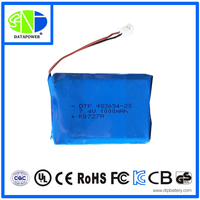 Paket Baterai Lithium Ion Isi Ulang Industri OEM Berdaya Tahan Tinggi 7.4V 483654 2S 1000mAh untuk Perangkat
