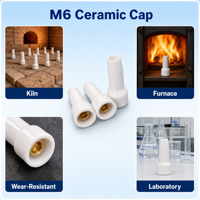 Capuchon haute pression isolant thermiquement en céramique émaillée 95% alumine, connecteur d'électrode d'allumage