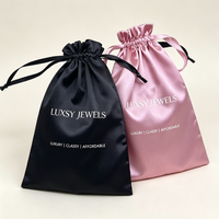 Sacs en satin avec logo, sacs en soie personnalisés en gros, pochettes anti-poussière pour extensions de cheveux, perruques, emballage de produits capillaires