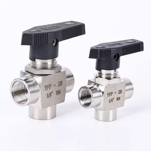 High Pressure Stainless Steel Female Thread Three-Way <strong>Instrument</strong> Trunnion <strong>Ball</strong> <strong>Valve</strong> 3/8&quot; YFP-2B L Type Manual 3-Way <strong>Ball</strong> <strong>Valve</strong> - Product Image 4