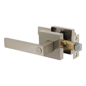 Lot de 6 poignées de porte en nickel brossé, en alliage de zinc, robustes, pour entrée, intimité, <span class=keywords><strong>passage</strong></span>, intérieur, avec serrure pour chambre et salle de bain - Product Image 1