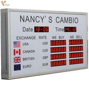 Pantalla LED de alta definición con control remoto, pantalla de tablero de tasa de <span class=keywords><strong>cambio</strong></span> de moneda personalizada <span class=keywords><strong>USD</strong></span> <span class=keywords><strong>EUR</strong></span> Cash 6 Digitals - Product Image 6