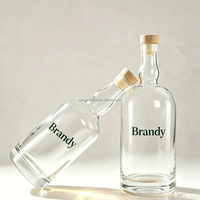 Bouteille en verre avec bouchon pour spiritueux (brandy, vodka, gin, rhum, liqueur, whisky) de 16oz, 25oz, 32oz, 500ml, 750ml, 1000ml – Marque Super Flint