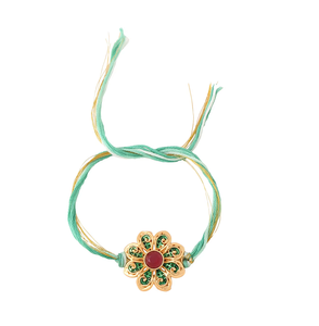 Traditional Rakhi Bracelet for Brother Handmade Meenakari <b>Thread</b> with Enamel Work Raksha Bandhan Gift - Product Image 2