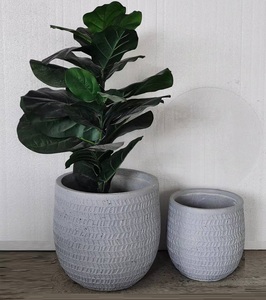 Vaso per Piante in Fibra Grande, Leggero, Elegante ed Ecologico con Foro <span class=keywords><strong>di</strong></span> Drenaggio per Uso Interno ed Esterno, Sala da Pranzo, Pavimento, Stile Moderno Rustico - Product Image 4
