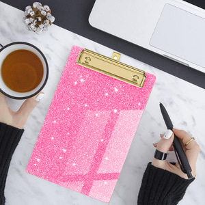Cross-border glitter office folder board acrylic <b>writing</b> board meeting minutes vertical plastic board <b>writing</b> <b>pad</b> - Product Image 3