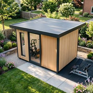 Conteneur de gym extérieur pour jardin, salle de fitness préfabriquée, structure en acier durable, isolé et résistant aux intempéries - Product Image 5