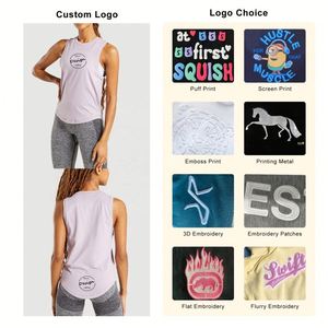 Camiseta sin mangas de algodón informal para mujer, personalizada con logotipo, de alta calidad, transpirable, ecológica, de longitud regular, tejido acanalado suave para entrenamiento - Product Image 5