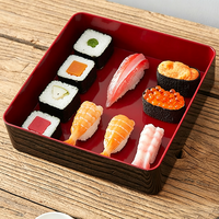 Boîte à bento japonaise carrée à 3 niveaux, empilable, en ABS, portable, pour sushis, avec couvercle, pour restaurant, pique-nique