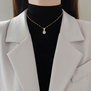 Stainless Steel Personality <b>Opal</b> Stone Money Bag Pendant <b>Necklace</b> for Women Exquisite Gold Color Crystal Collar Jewelry - Product Image 3