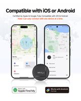 MILI LiTag Duo, Rastreador GPS Inteligente Impermeable IPX65, Localizador con Rastreo en Tiempo Real para Find My, Google Find, Android/iOS, Air Tag UWB