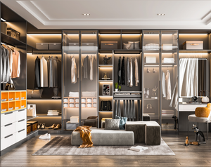 Customized Ready to Assemble Wooden <strong>Wardrobe</strong> Bedroom Furniture <strong>With</strong> Multiple Compartments Hanging Rods <strong>and</strong> <strong>Drawers</strong> for Villa - Product Image 5