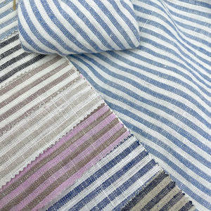 糸染め100% リネン生地150gsmイタリアンストライプリネン生地パンツシャツ服リネンロール - Product Image 3