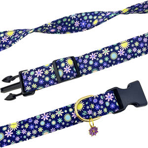 Kerah bunga anjing dapat diatur, dengan pesona bunga untuk XS Kecil Sedang besar hewan peliharaan anak perempuan anak laki-laki berjalan latihan lari - Product Image 6