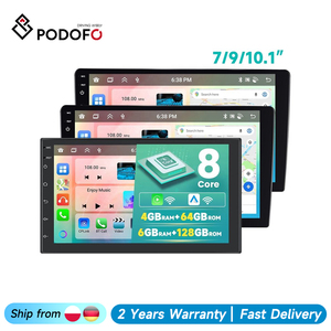 Radio para Auto Android Podofo de 7/9/10 Pulgadas, 6+128 GB, Doble DIN, Estéreo para Auto, Carplay, Android Auto, WiFi, GPS, DSP, FM, RDS, Autoradio de Fábrica - Product Image 1