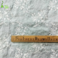 Kain Bordir Mewah Bahan Linen 30% Katun 70% Motif Daun Bunga Terlaris untuk Pakaian