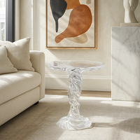JingYue table d'appoint de luxe en résine transparente personnalisée meubles artisanaux pour espaces commerciaux hôtels salons