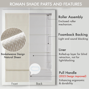 ستائر رومانية آلية تعمل ببطارية الليثيوم، قماش صديق للبيئة يفلتر الضوء، سهلة التركيب للنوافذ الفرنسية - تصميم عصري للمكاتب - Product Image 4