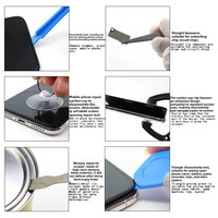Kit de réparation de téléphone portable multifonctionnel 20-en-1 à commande manuelle, 45 composants en acier et plastique, pour ouverture d'écran LCD iPhone et coque souple