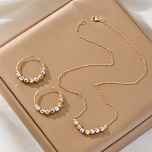 Kinnear Brazilian Sieraden <span class=keywords><strong>18</strong></span> <span class=keywords><strong>Kt</strong></span> Goud Sieraden Verguld Sets Elegante Tri-Tone Getextureerde Ketting En Oorringen - Product Image 2