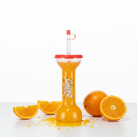 Gobelets en PET à col long de 16 oz pour Daiquiri Fiesta Slush, avec paille, design original pour fête de remise des diplômes
