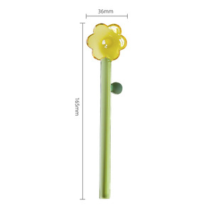 ช้อนแก้วใสสีสันสดใสช้อนขนมหวานรูปดอกไม้น่ารักด้ามยาวช้อนคนกาแฟ - Product Image 6