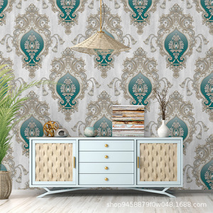 Papier peint adhésif en vinyle damassé, autocollant, imperméable, pour salon, décoration murale de style européen, autocollants muraux - Product Image 1