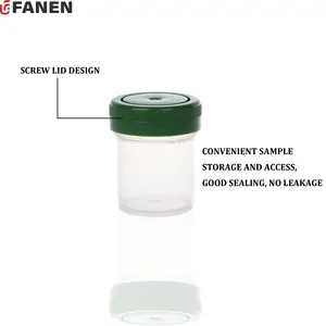Fanen Laboratory Disposable Sterile PP Specimen Container Plastic Sampling Cups 20ml 40ml 60ml