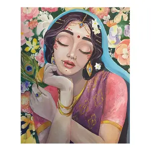 Ever Moment Diamond Embroidery Art Painting Indian Beauty Girl Mosaic Handicrafts Full Square Drills Room Decoration Gift 4Y1238