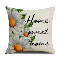 Housse de coussin YINUAN marguerite verte, motif floral, pour canapé, décoration intérieure, printemps