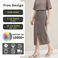 Jupe crayon midi élégante sur mesure pour femme, taille haute, fente avant, coupe droite – Fabricant professionnel de jupes pour femmes en gros