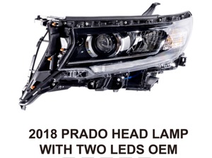 Bộ body kit xe hơi Hot Hot Hot, nâng cấp đèn <span class=keywords><strong>halogen</strong></span> lên đèn pha LED kép, phụ tùng ô tô, đèn pha trước cho PRADO LC150 2018 - Product Image 3