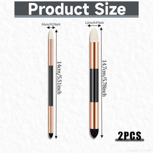 قطعتان من فرشاة الرسم الإسفنجية للفنانين ذات الرأس المزدوج، قابلة للغسل وإعادة الاستخدام، أدوات رسم ناعمة للباستيل 17-14.7 سم - Product Image 2