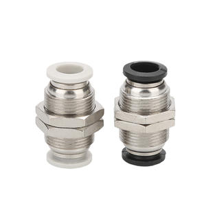 Nuevo Conector Neumático de Placa Deflectora Recta de Conexión Rápida con Rosca de Cobre PM-8/10/12 Conector de Manguera de Aire PU de Placa Pasante - Product Image 1