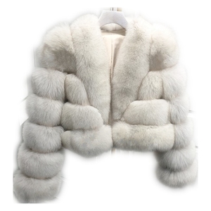 Cappotto di <span class=keywords><strong>Pelliccia</strong></span> Naturale Trendy, Stile Corto, con Colletto in <span class=keywords><strong>Pelliccia</strong></span> di Volpe Soffice e Grande per Donna - Product Image 6