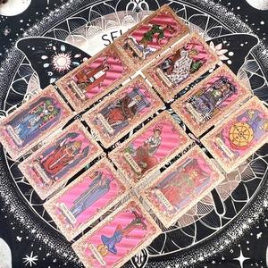 Yeni Koleksiyon Gül Aziz Mikro Şampanya Altın Varaklı <span class=keywords><strong>Tarot</strong></span> Özel Plastik Pembe Renkli <span class=keywords><strong>Tarot</strong></span> Kartı Kutulu Ambalaj - Product Image 6