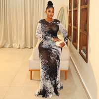Robe tendance 2026 pour femme, coupe droite, style jupe, avec blocs de couleur, col rond et manches longues