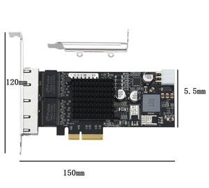 High Performance Industrial Internal PCIe 4 Port PoE <b>LAN</b> Card 10/100/1000Mbps Gigabit Ethernet Network <b>Adapter</b> for Server Reliab - Product Image 3