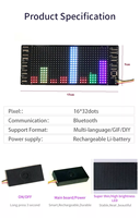 Panel de Pantalla LED Flexible de 16*32 Píxeles con Carga USB, Programable por Aplicación Bluetooth, Pantalla LED Suave para Gorras, Zapatos, Bolsos