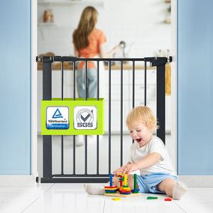 Barrière de sécurité pour bébé pour escaliers, large et extensible, <span class=keywords><strong>protection</strong></span> de sécurité 76 cm, autoportante, fixation par pression, en métal - Product Image 3