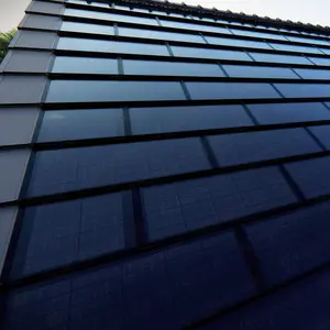 Ubin atap tenaga surya pabrikan Tiongkok daya tinggi struktur fotovoltaik ubin BIPV surya atap pitcher untuk atap