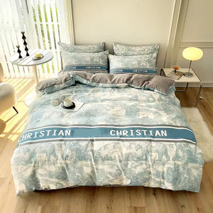 4 Pcs Set tempat tidur dipasang Twin Full Queen King ukuran Top mewah bayi bulu lembut selimut sarung bantal seprai - Product Image 4