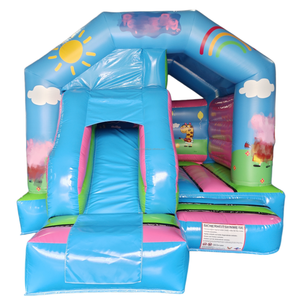 Commerciale all'aperto buttafuori giochi infantili Peppa cartone animato maiale gonfiabile <span class=keywords><strong>casa</strong></span> di rimbalzo con scivolo gonfiabile Combo per i bambini - Product Image 2